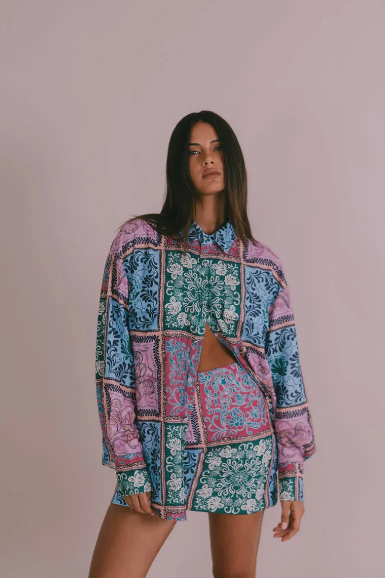 Sylvia Shirt - Paisley Tile