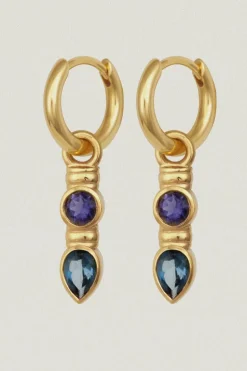 TEAL EARRINGS GOLD VERMEIL