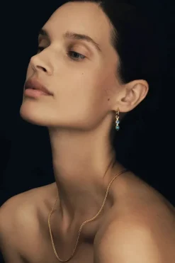 TEAL EARRINGS GOLD VERMEIL