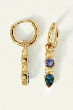 TEAL EARRINGS GOLD VERMEIL