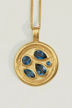 TEAL NECKLACE GOLD VERMEIL