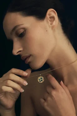 TEAL NECKLACE GOLD VERMEIL