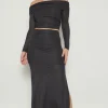 Textured Mesh Skirt CHARCOAL