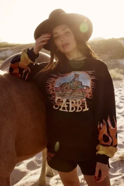 THE FLAMING COWBOY DIEGO JUMPER - BLACK