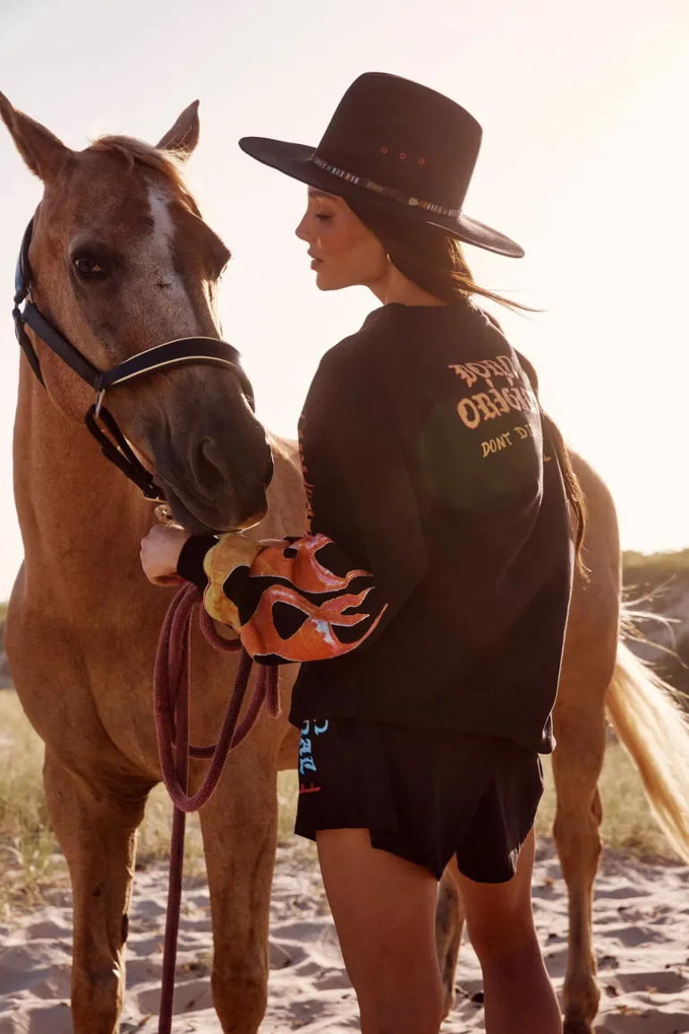 THE FLAMING COWBOY DIEGO JUMPER - BLACK