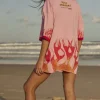 THE VERY OVERSIZED FLAMING COWBOY TEE - PINK