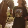 THE VERY OVERSIZED FLAMING COWBOY TEE - BLACK