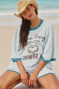 THE VERY OVERSIZED YOU'RE ENOUGH TEE - SKY
