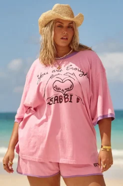 THE VERY OVERSIZED YOU'RE ENOUGH TEE - PINK