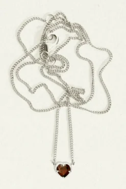Venus Solitaire Necklace Garnet Silver