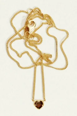Venus Solitaire Necklace Garnet Gold