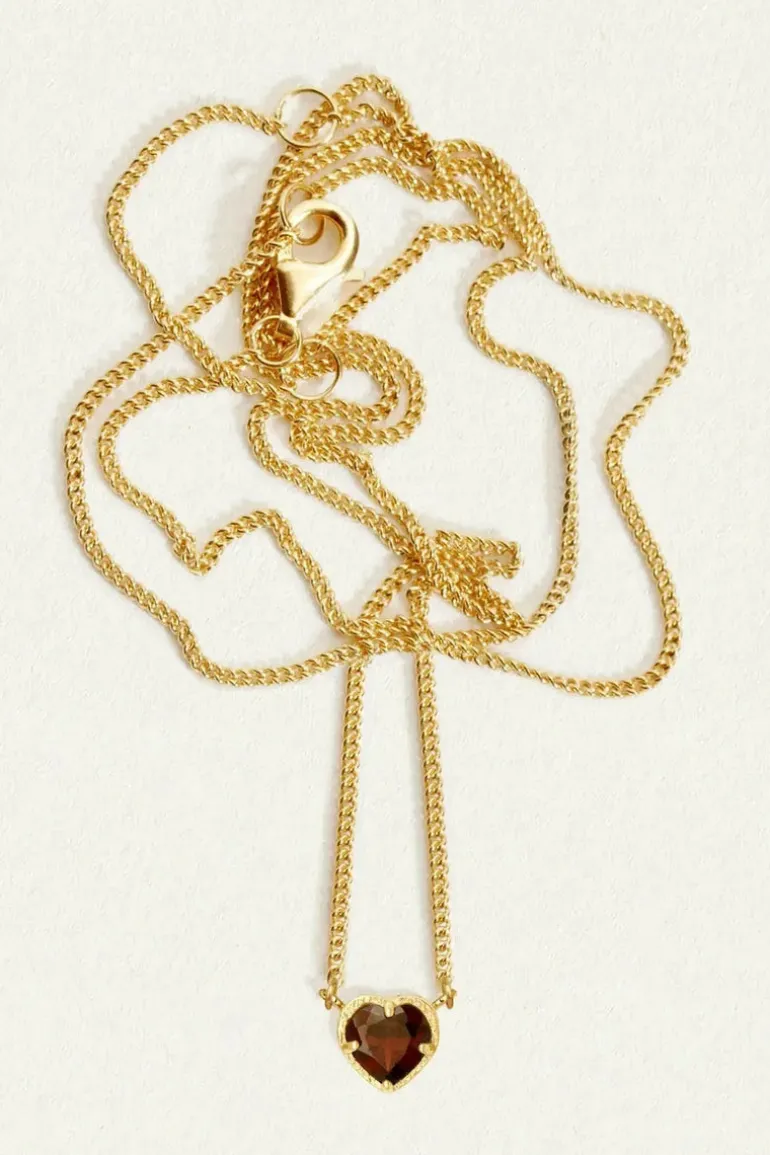 Venus Solitaire Necklace Garnet Gold