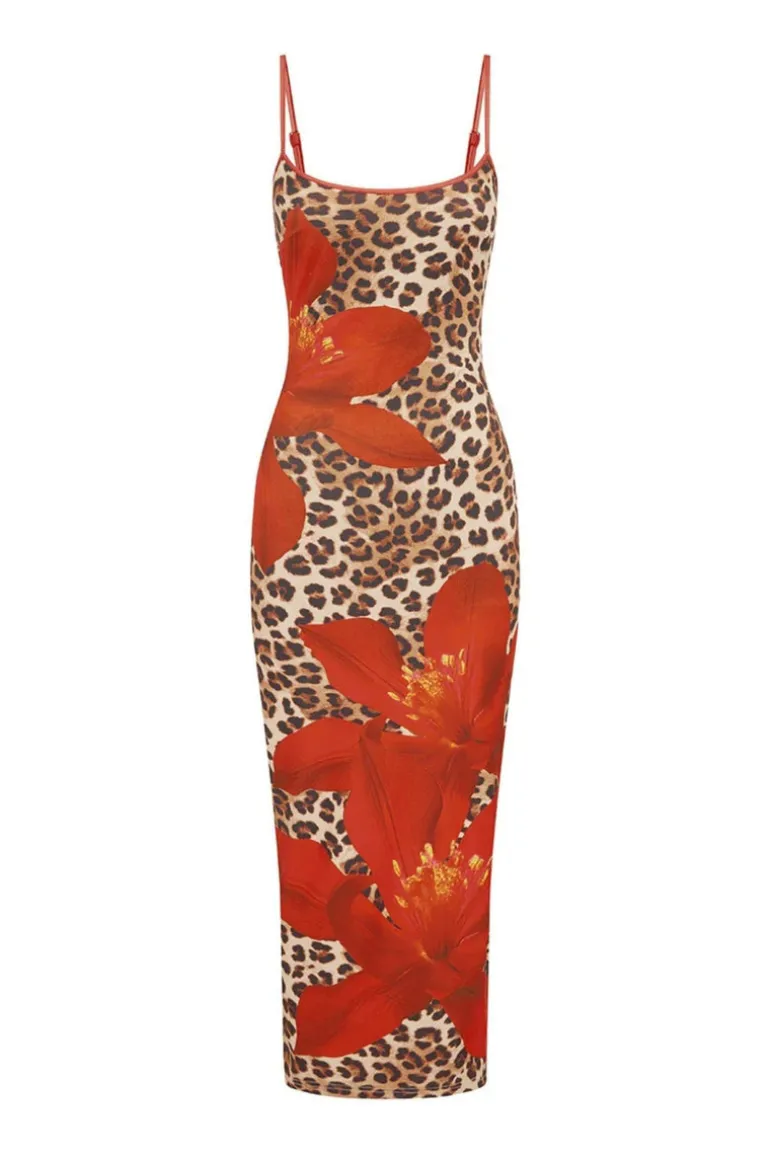VICTORIA MIDI DRESS LEOPARD FLORAL
