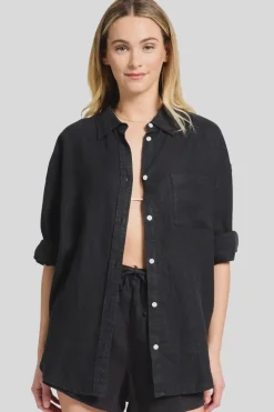 WOMENS Hampton Linen Shirt - Black