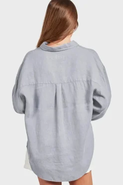 WOMENS Hampton Linen Shirt Lavender Ash