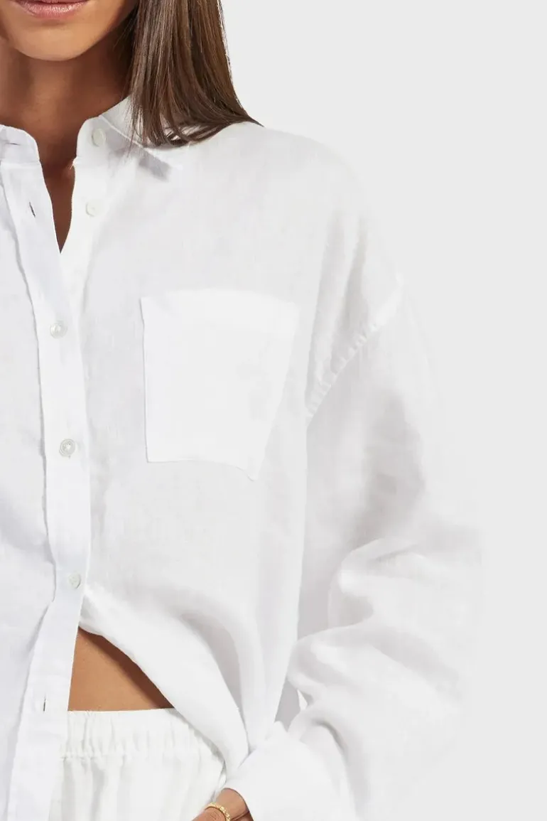 WOMENS Hampton Linen Shirt - White